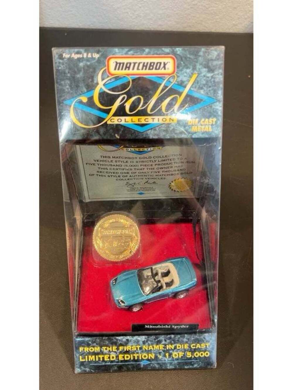 Matchbox Gold Collection Mitsubishi Spyder Limited Edition 1 of 5000 w/ Coin COA